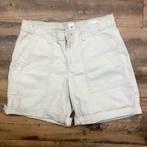 high rise Gap paperbag linen shorts